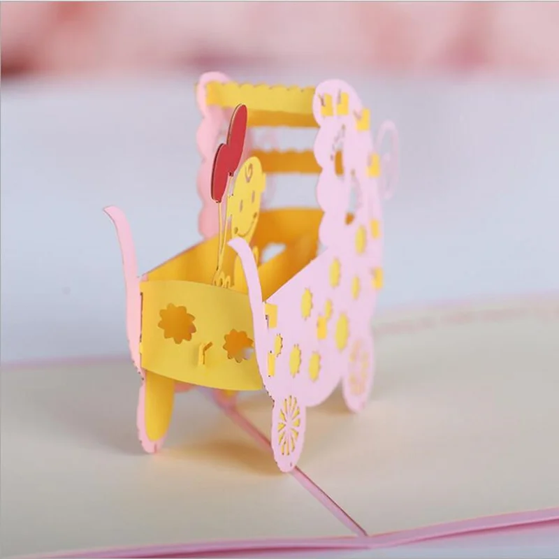 10 шт./лот Творческий детский день рождения открытка 3D ручной работы детская