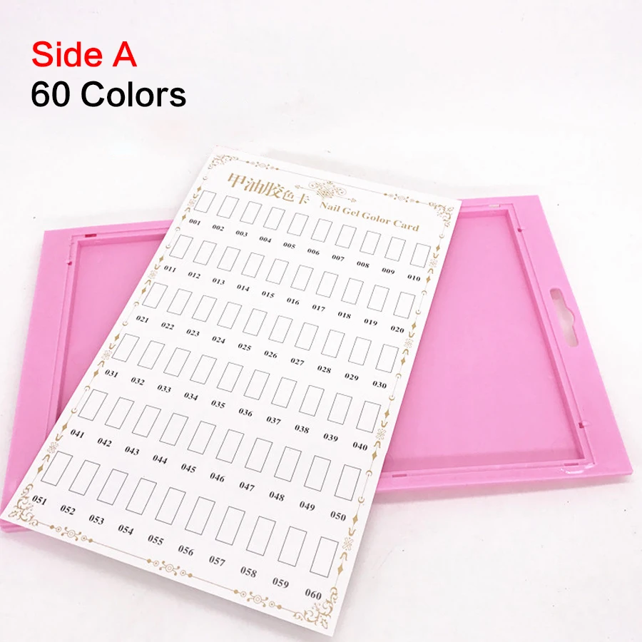 Nail Gel Color Display Shelf 60 Colors Card Pallet False Art Tips Manicure Tools Book Stand Double Sheets |