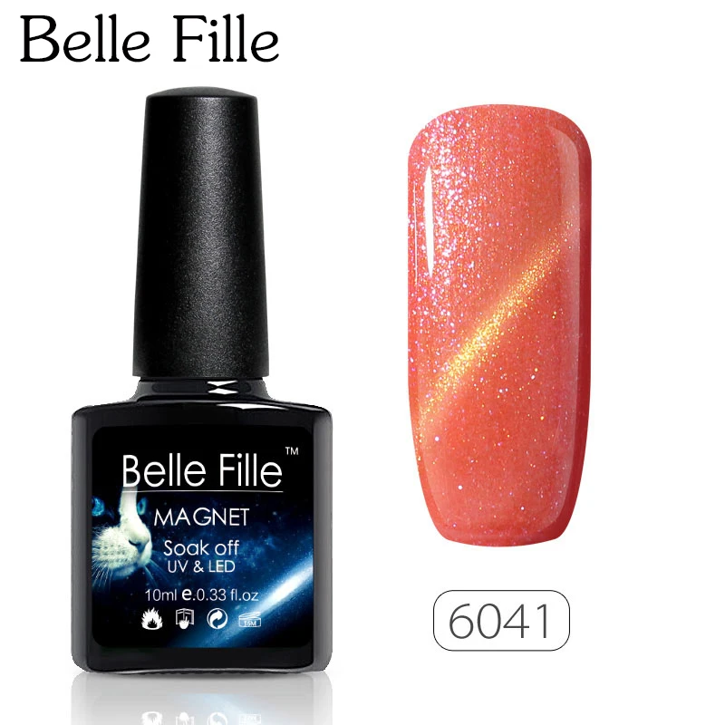 Belle Fille 10 мл магнитного кошачий глаз УФ ногтей Гель лак 60 Цвет Soak Off UV Nail гель