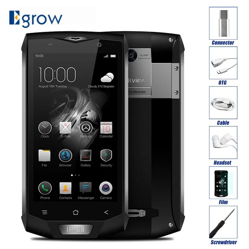 Blackview BV8000 Pro IP68 Водонепроницаемый мобильный телефон 5 0 &quotFHD MTK6757 Восьмиядерный 6 ГБ