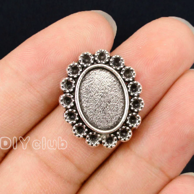 50 шт. фотокамера основа для кабошона внутренняя 14x10 мм|cabochon base setting|cameo cabochon settingbase
