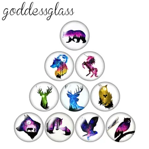Модный красота OwlWolf ElkBear 10 шт. 12 мм18 мм20 мм25 мм круглая фотография стекло кабошон демонстрация плоская задняя сторона изготовление ZB0986