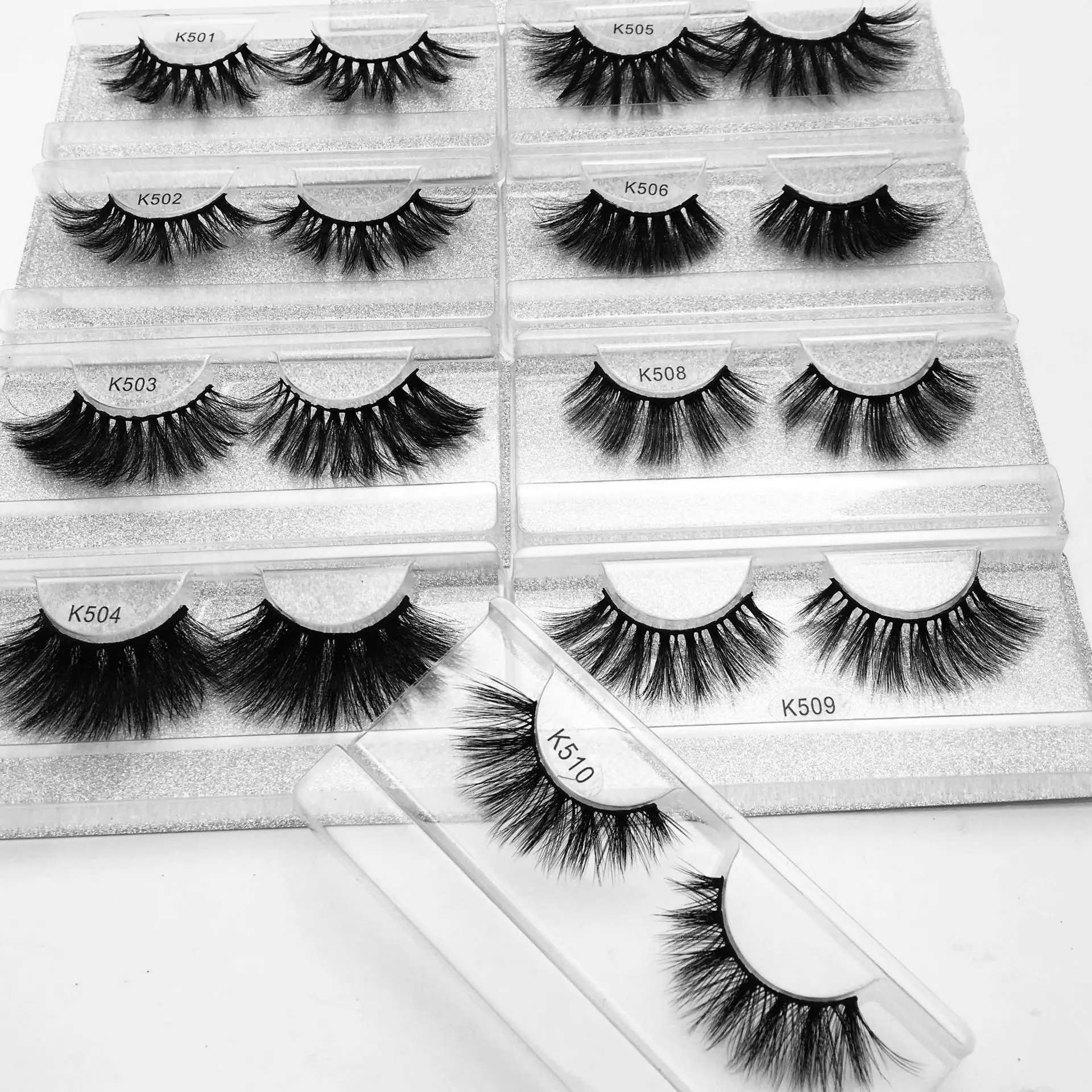 

DHL 50 Pair 3D mink lashes 3D Fluffy False Eyelashes Extra Long 25mm Natural Thick Lashes Soft Handmade Lashes Women Beauty Tool