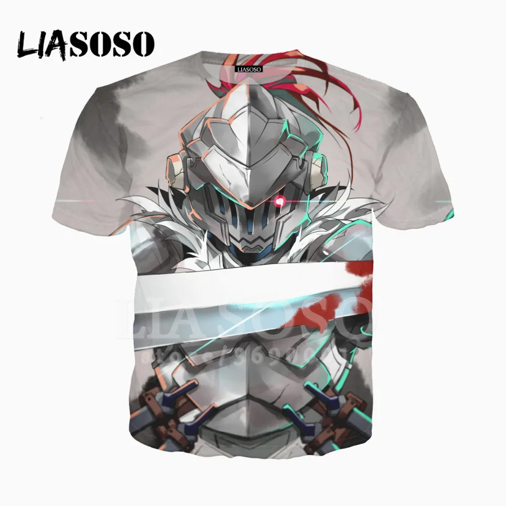 Женская и мужская футболка с 3D принтом LIASOSO летняя в стиле японского аниме Goblin Slayer