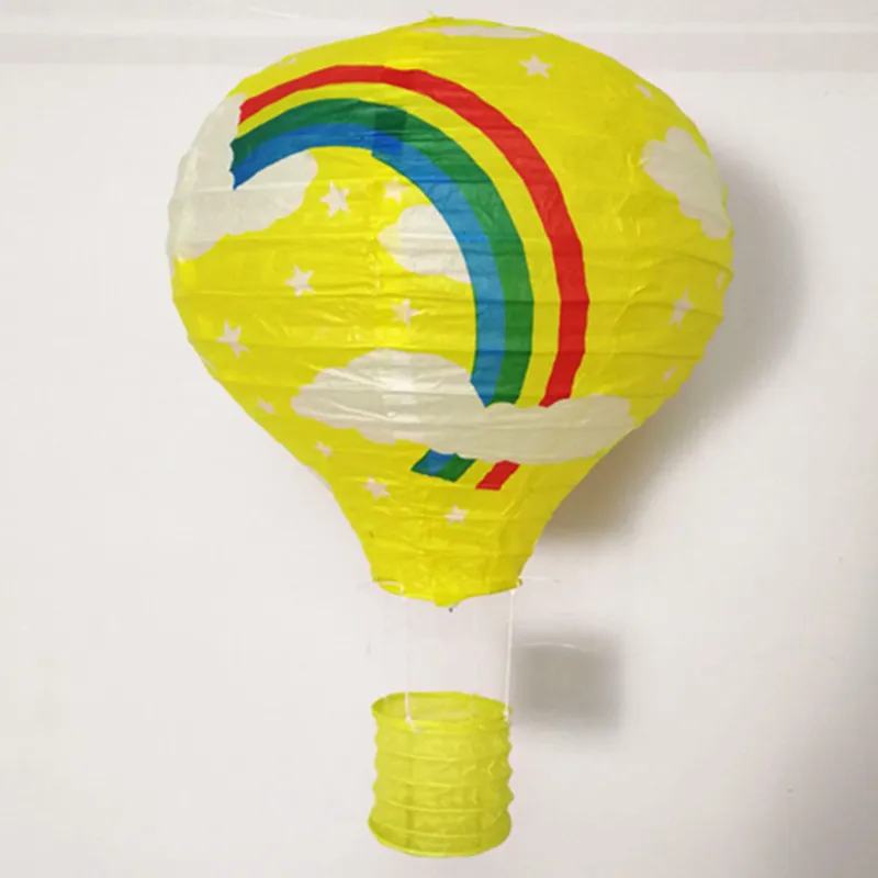 yellow Rainbow 25/30/35/40 см тепловой аэростат Радуга Бумага Фонари бар Decora Детские День рождения Свадебные украшения вечерние поставки Бумага лампа - Цвет: yellow Rainbow
