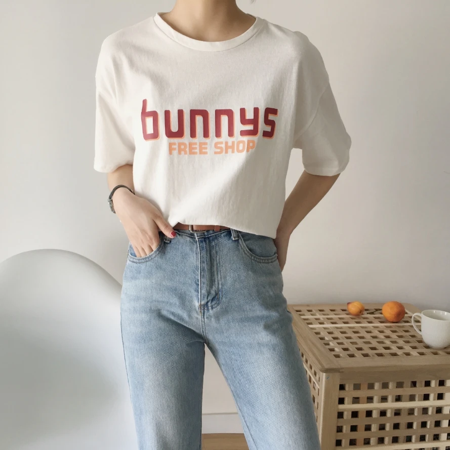 Женские летние топы 2019 ulzzang harajuku корейский модный топ странные вещи печать буквы