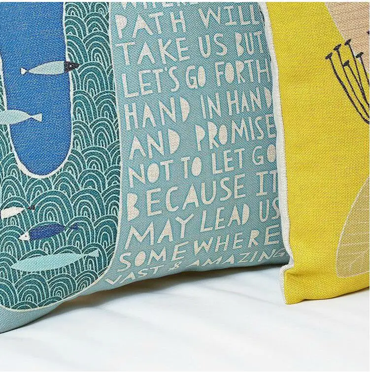 Простая хлопковая Подушка одуванчика с английским алфавитом квадратный Декор