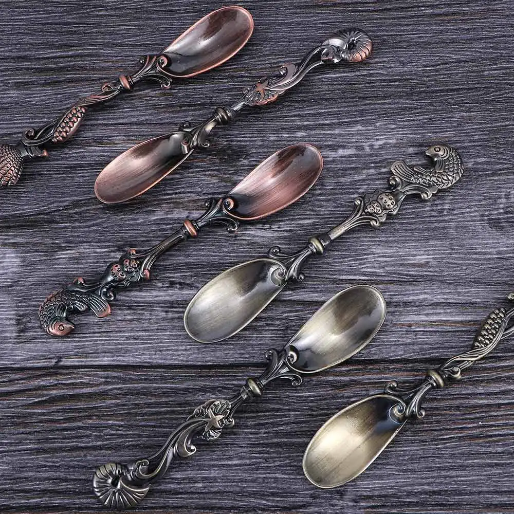 3 шт./компл. ретро-ложка в форме раковины океана ложка для перемешивания кофе чая