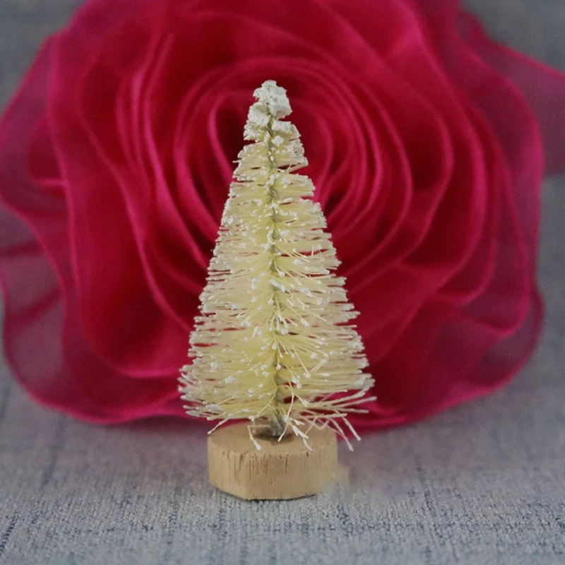 2 шт., DIY, Рождественская елка, 4 цвета, маленькая сосновая елка, мини-деревья, размещенные на рабочем столе, домашний декор, Рождественское украшение, детские подарки