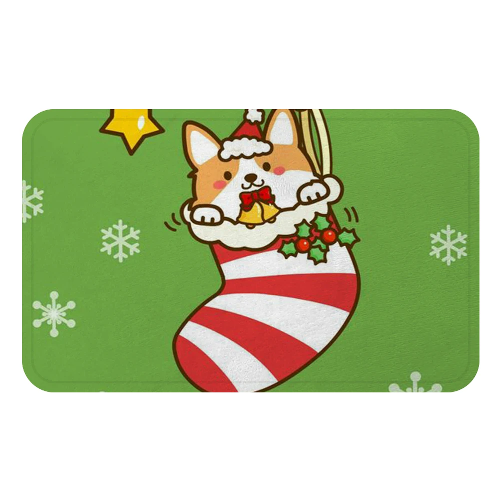 Merry Christmas корги коврик для собак для домашних животных коврик для ванной декоративный Противоскользящий коврик комната автомобиль пол бар ковры домашний декор для дверей подарок для детей