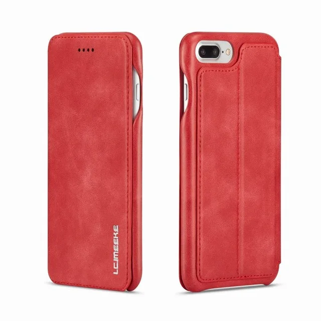 red Магнитный флип-чехол для iPhone 6 S 7 8 iPhone X XS Max XR, кожаный чехол-бумажник с отделением для карт, чехол для iPhone 6 S 7 8 Plus, чехол - Цвет: red