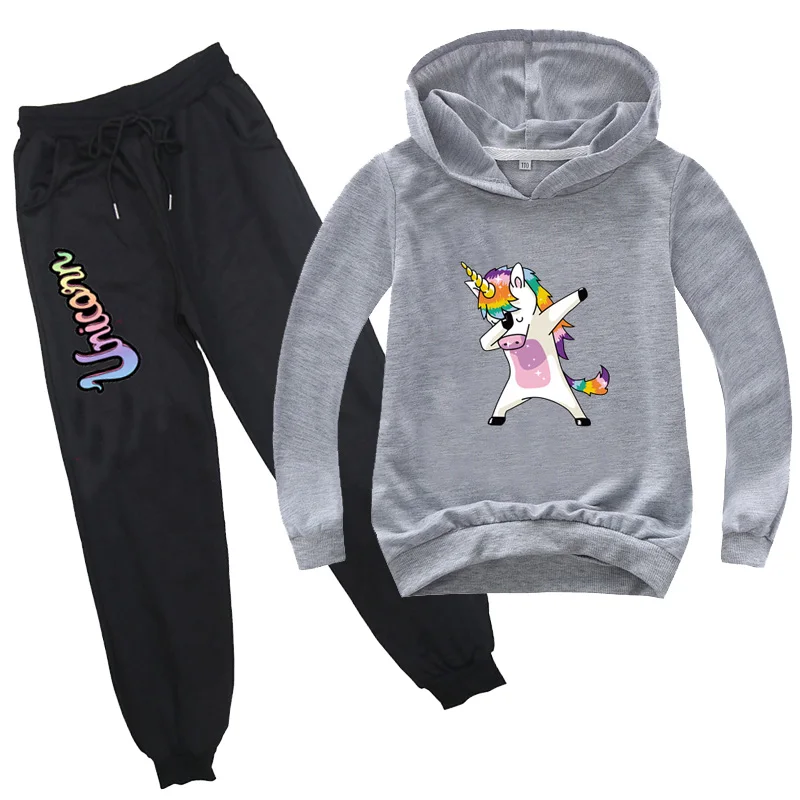 

Cute DAB Unicorn Sweatshirt Pants Suit Sweatshi Casual Hoodies Outerwear Kids Boys Girls Sweatshirt Sportswear Tops for Children