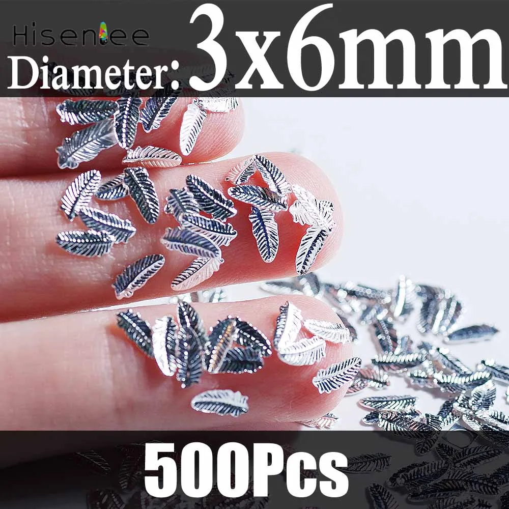 Small Feathers Корейская мода стиль Серебряный океан ракушка шаблон 3D дизайн ногтей, заклепка шпильки Морская звезда оболочка украшение с якорем панк дизайн аксессуар - Цвет: Small Feathers