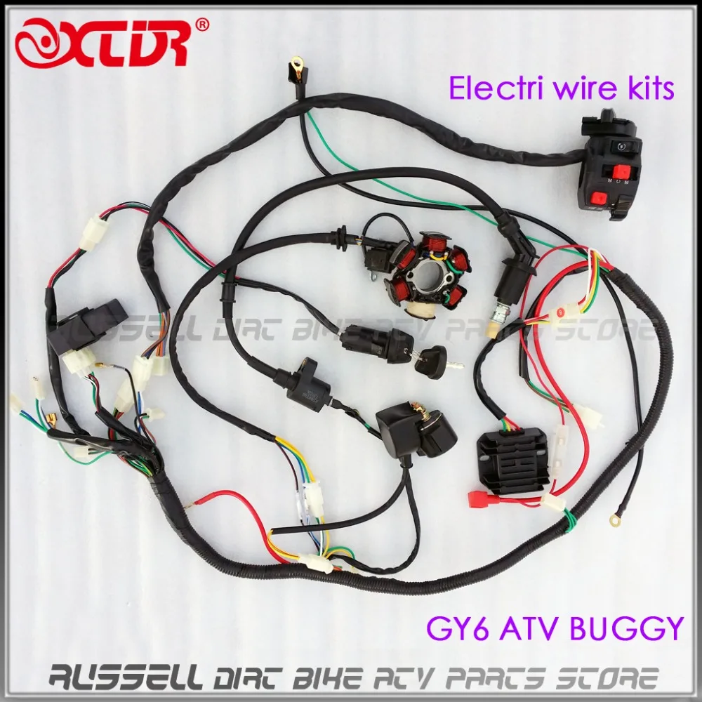 Полный Электрический жгут проводов CDI BOX Магнитный статор 125cc 150cc GY6 двигатель ATV