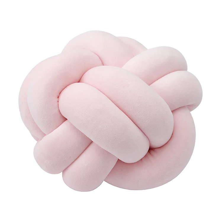 knot ball diam 20cm 2 м Детская кровать бампер длинная ручная работа завязанная плетеная плюшевая детская кроватка боковая защита для новорожденного ребенка узел Подушка декор комнаты - Цвет: knot ball diam 20cm