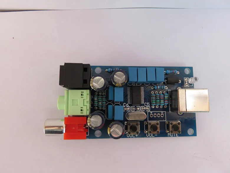 PCM2704 USB DAC декодер, компьютерная звуковая карта, с ЦАП, коаксиальное волокно, с регулятором громкости