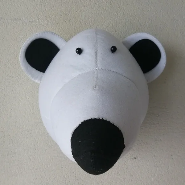 bear Плюшевые животные игрушка жираф слон Фламинго голова настенное крепление игрушки украшения спальни Войлок художественное оформление стены куклы фото реквизит - Цвет: bear