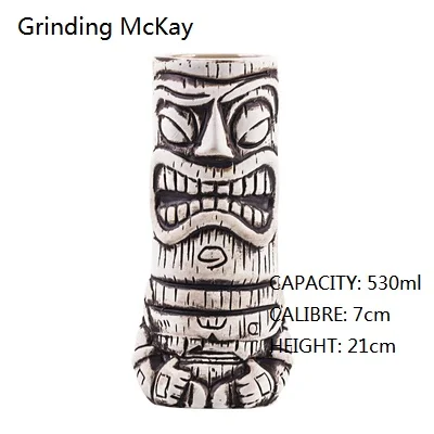 Grinding McKay Креативная керамическая чашка TIKI Hawaii для шампанского, чашка TIKI, чашка для красного вина, чаша для коктейля, стеклянная кружка, подарок на день рождения для влюбленных - Цвет: Grinding McKay