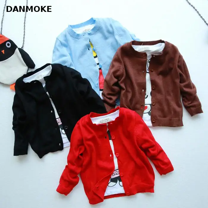Danmoke/осенний свитер для маленьких девочек Повседневный хлопковый кардиган с
