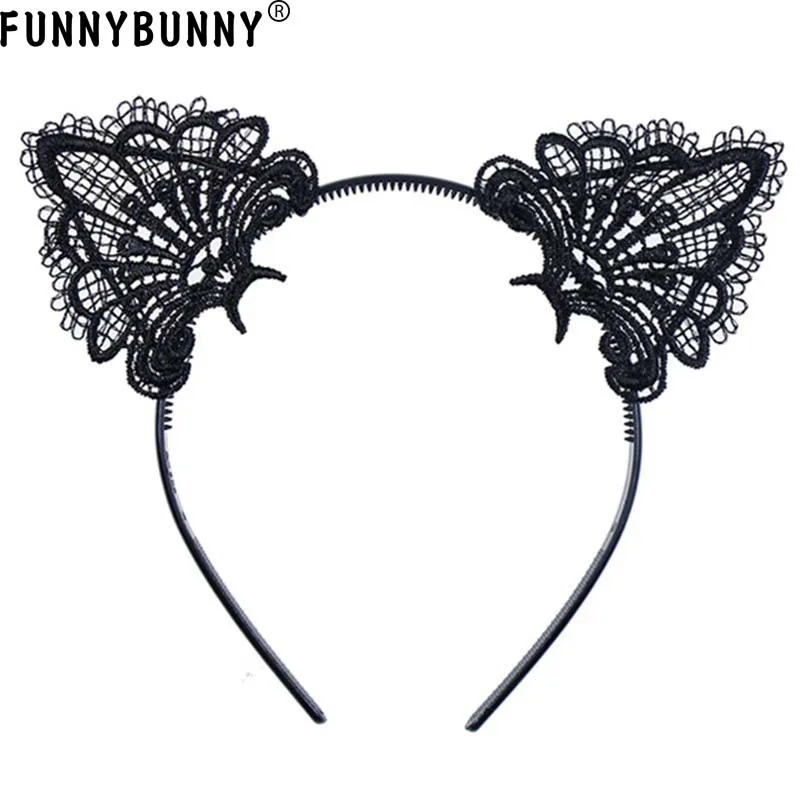 FUNNYBUNNY сексуальный кружевной кот животное ухо оголовье котенок Хэллоуин лента