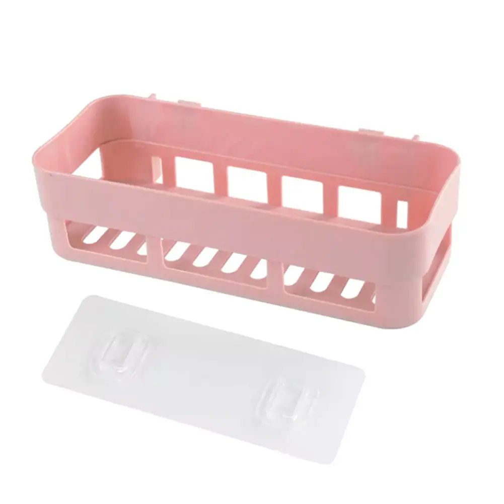 pink Полка Органайзер настенный Nailless душевой уголок для хранения в ванной, на кухне держатель стеллаж для выставки товаров магазина - Цвет: pink