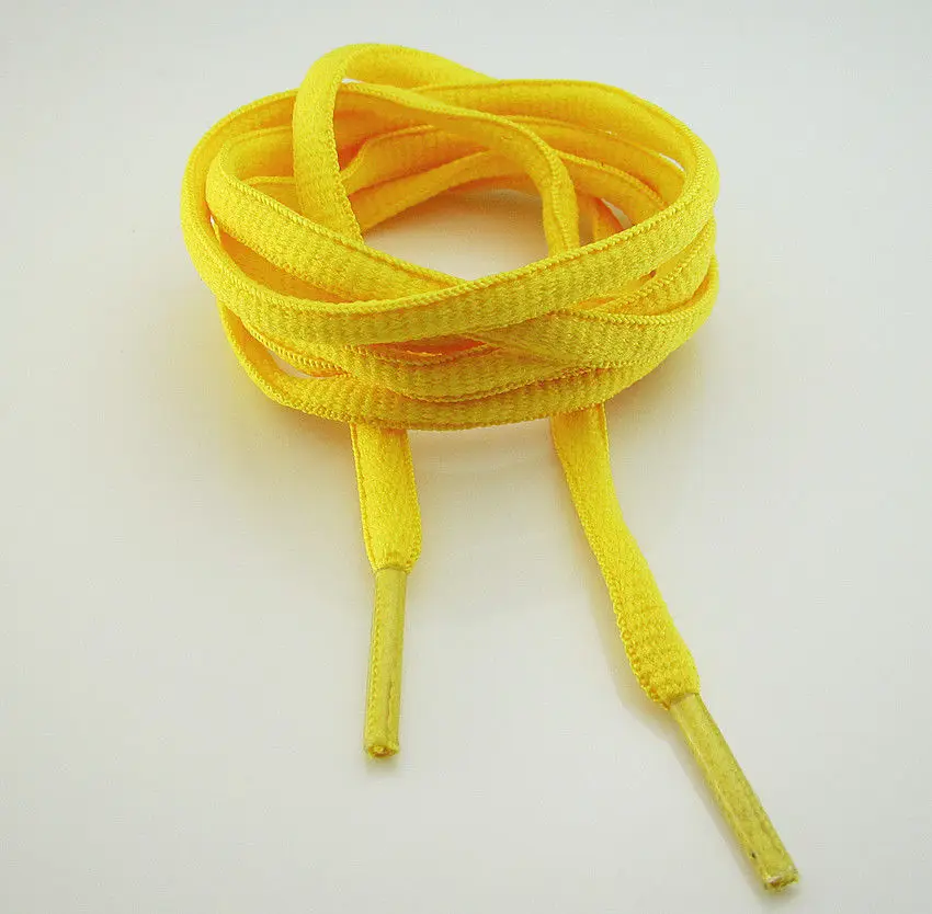 Fluorescent Yellow Новинка 130 см; 1 пара; спортивные легкие шнурки; спортивные кроссовки; Классическая обувь; шнурки; Простые Модные украшения - Цвет: Fluorescent Yellow