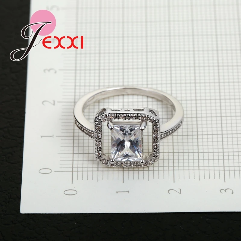 

High Quality 925 Sterling Silver Propose Engagement Rings For Women Wedding Romantic Love Anillos Jewelry