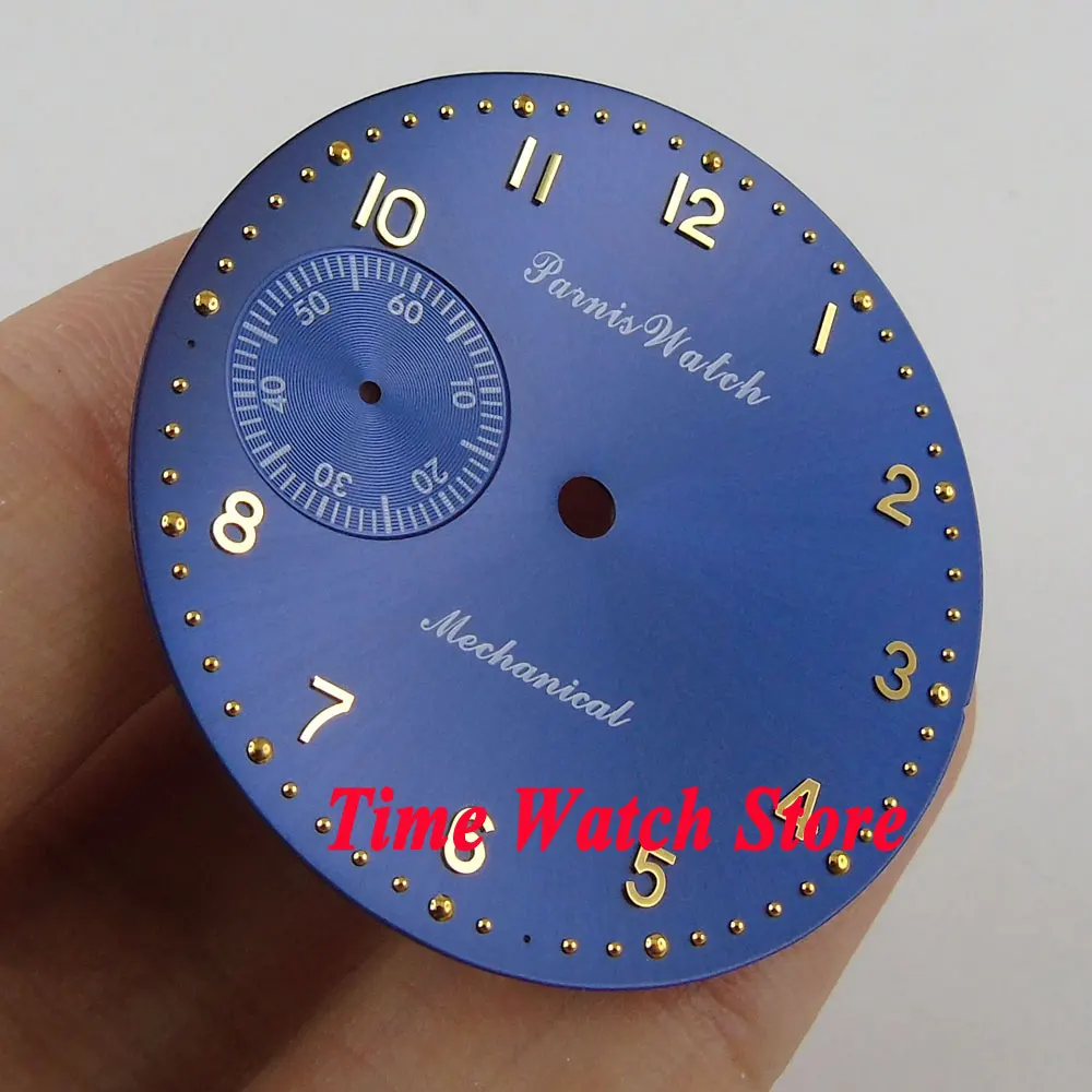 Циферблат Parnis 38 9 мм Rolyal синий циферблат золотые отметки подходит для
