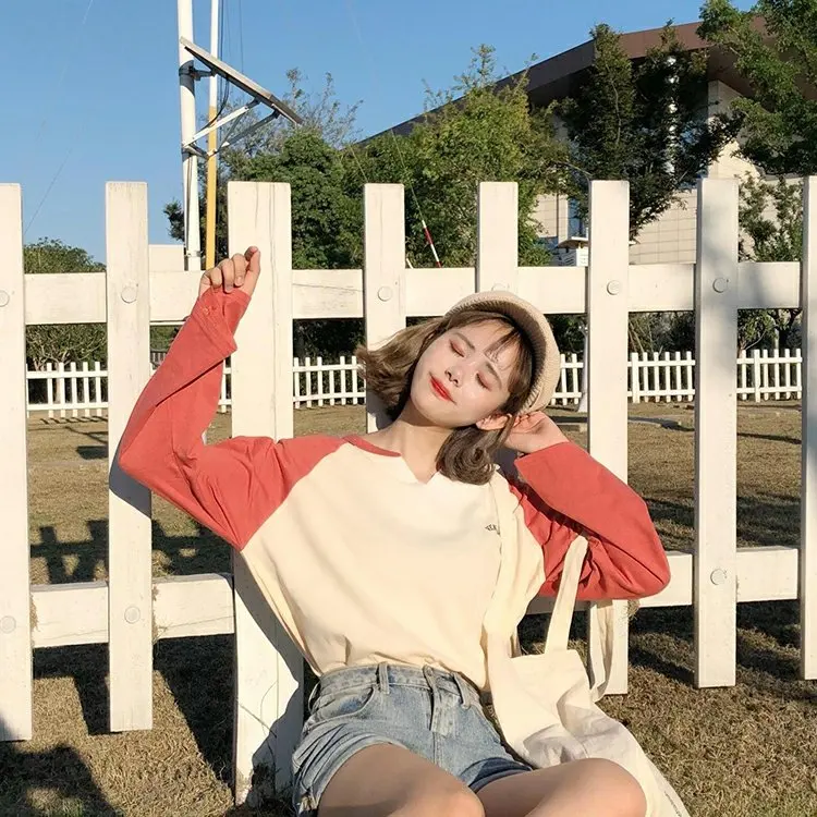 YouGeMan Fashion Woman T Shirt Autumn Clothing Korean Ulzzang Harajuku Letters Long Sleeve T-shirt Female Tshirt Tops