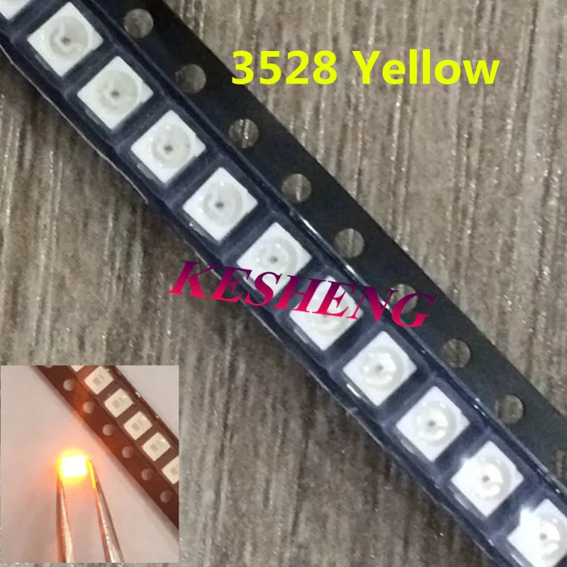 3528 1210 SMD Желтый светодиодный ОД 100 шт. чип 20 мА SMT поверхность нм ультра яркий