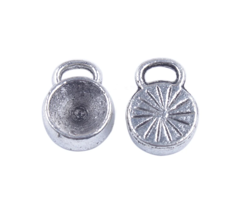 

40PCS Tibetan Silver Color 8mm Rivoli Round Settings Charms A9064