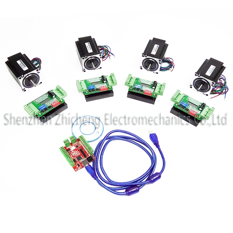 CNC mach3 USB 4 Axis Kit 4pcs TB6600 stepper driver+ motor controller board+ nema17 | Обустройство дома
