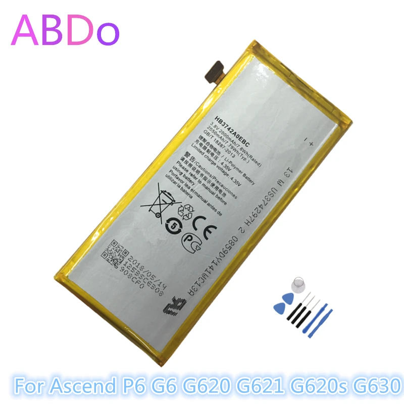 Аккумулятор HB3742A0EBC для телефона Huawei Ascend P6 G6 G620 G621 G620s G630 2050 мАч Сменные