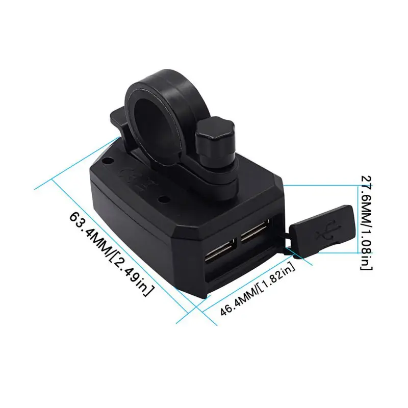10 V-80 V мотоциклов 2.4A Dual USB Водонепроницаемый Мощность Зарядное устройство ручка скутера прикуриватель адаптер Мото Аксессуары