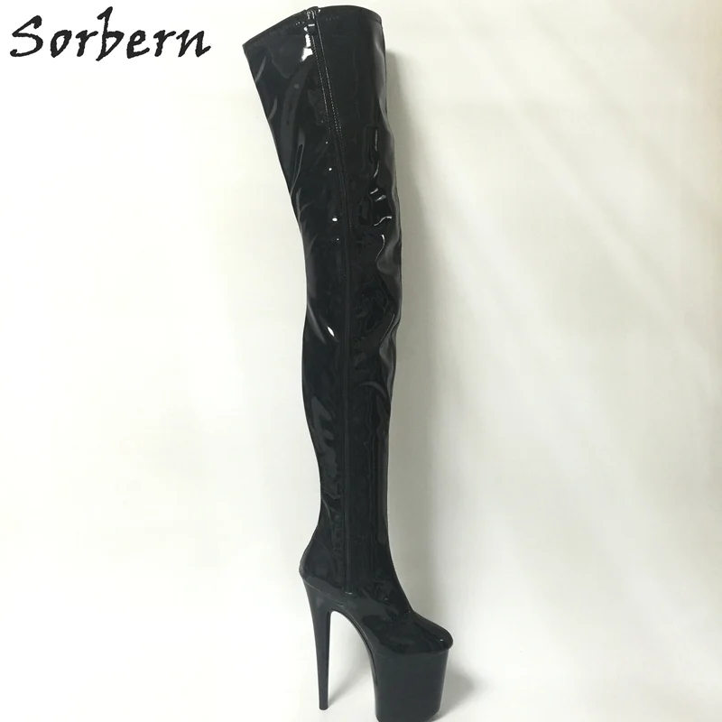 Женские сапоги до колена Sorbern дизайнерские высокие на платформе в стиле панк|designer