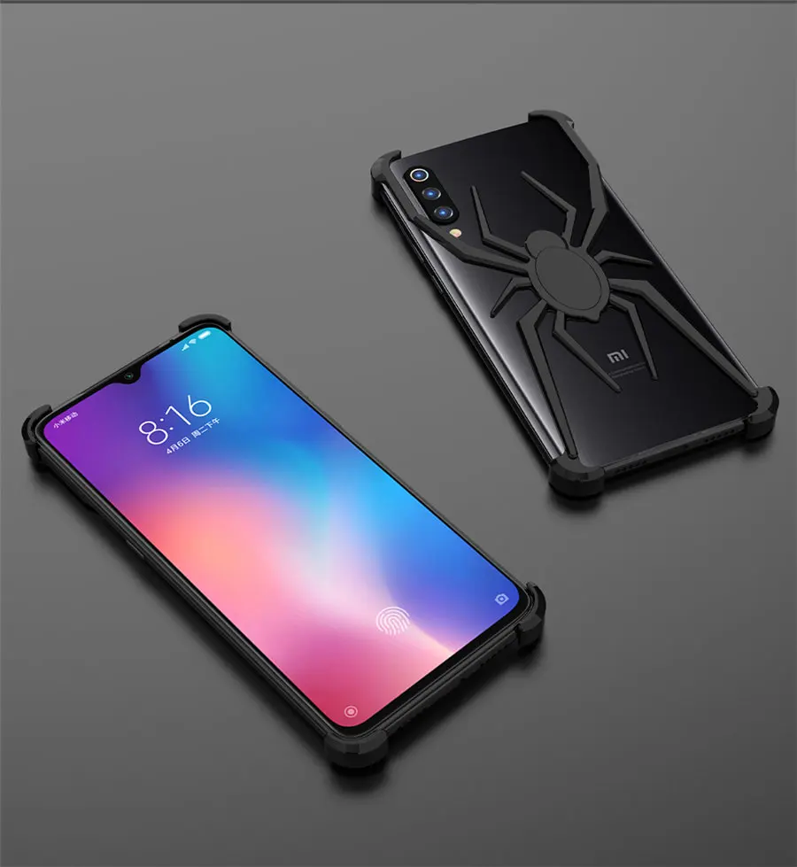 Металлический бампер с пауком для Xiaomi mi 9, чехол для Xiaomi mi 9, чехол Xio mi 9, роскошный стильный противоударный чехол