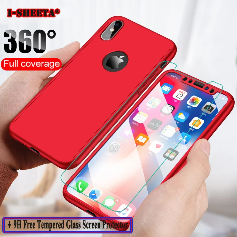 Ударопрочный 360 полный защитный чехол для Apple iPhone X XS Max XR тонкий жесткий ПК +