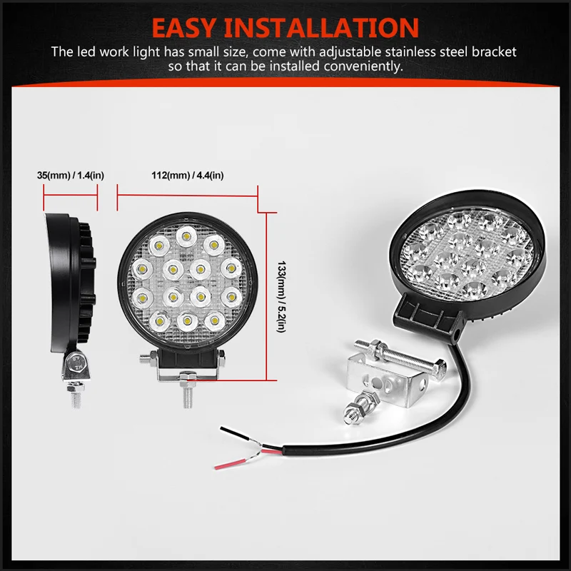 Лампа Worklight 4 дюйма 42 Вт 48 60 внедорожный тонкий рабочий свет 12 в интерьер led 4x4
