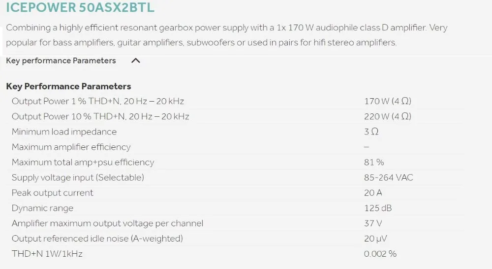 ICE power ICE50ASX2 BTL версия 100 Вт стерео цифровой усилитель мощности HiFi модуль с блоком питания на плате D3-004