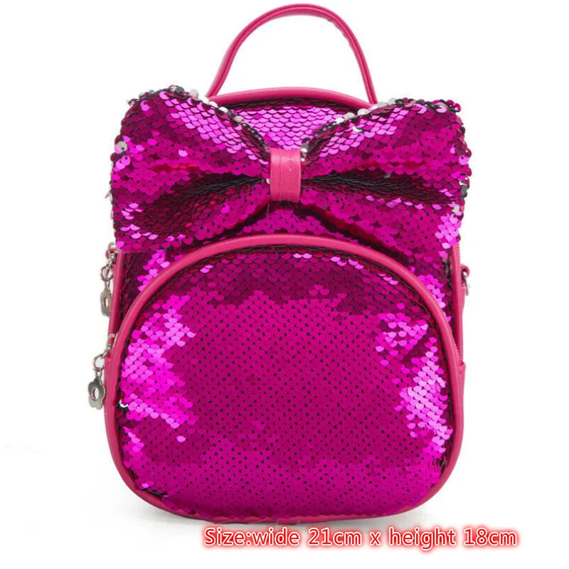 Женский мини рюкзак дизайнерский с блестками и бантом подарок на день рождения