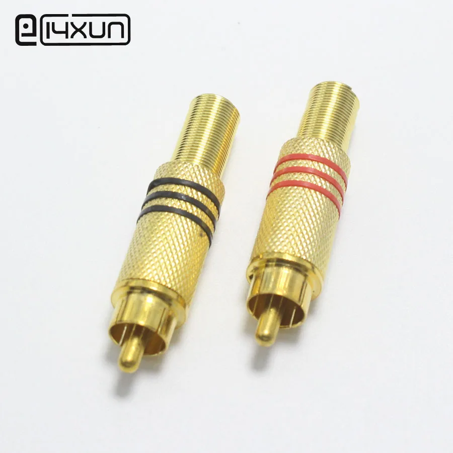 1 шт. позолоченный RCA разъем штекер AV вилки для ПК аудио видео красный черный