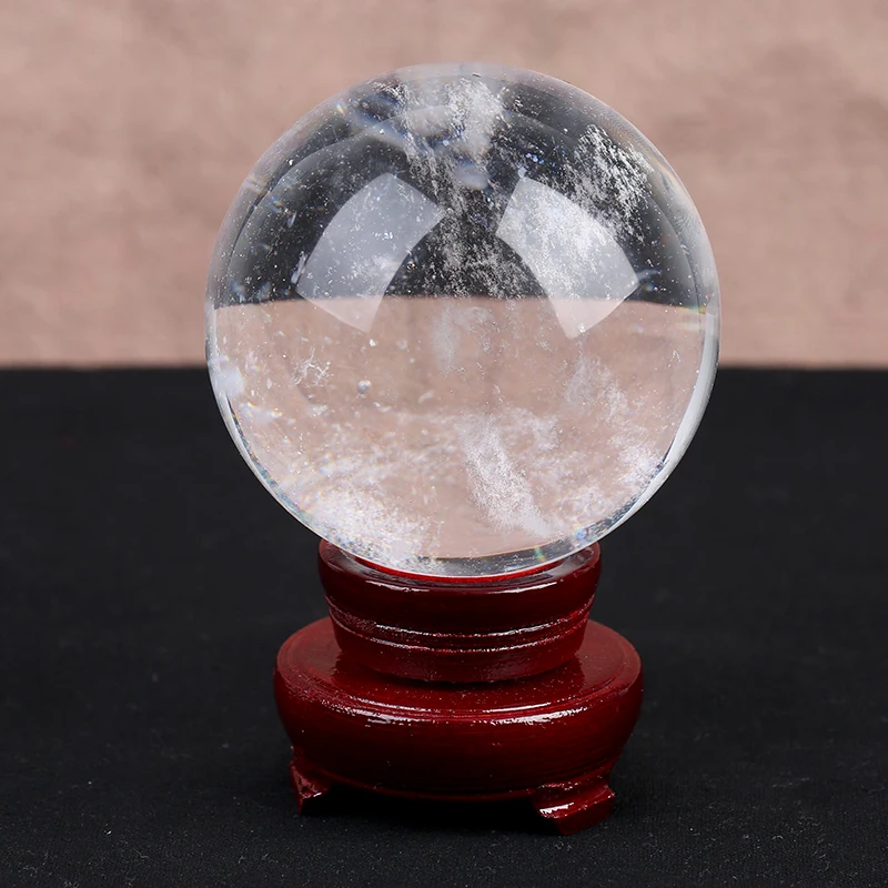 Натуральный белый хрустальный шар украшения талисман лаки фэн-шуй подлинная