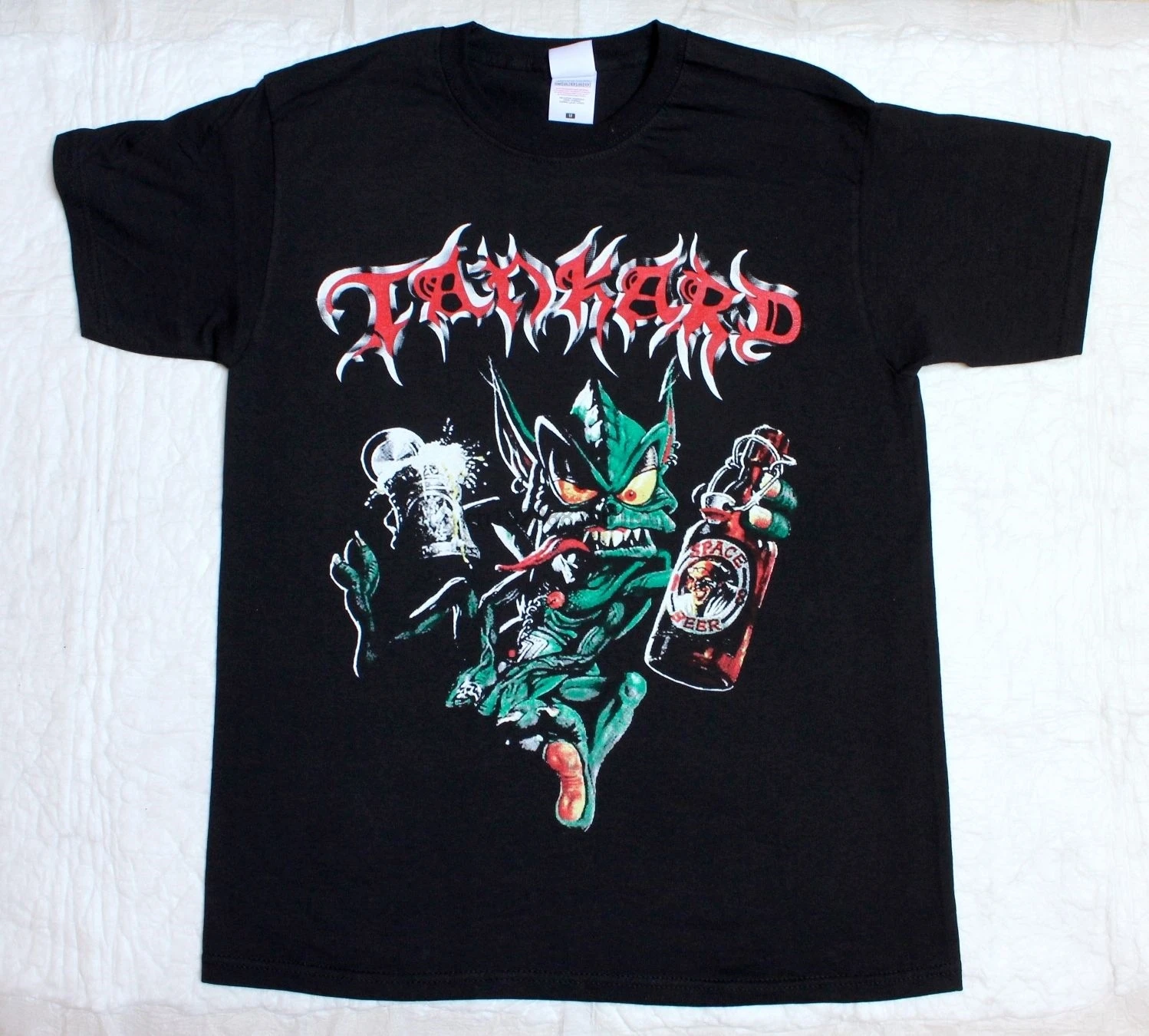 S-5XL TANKARD ALIEN89 THRASH METAL BAND алкогольное пиво мусор Новая Черная футболка Удобная