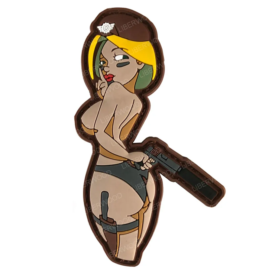 4 Тактический сексуальный специальный Ops Skyler Pinup Pin Up ARMED Girl WW 2 стиль бомба снайперский пистолет 3D ПВХ резиновый, для боевого духа нашивка, значок, аппликация - Цвет: 4