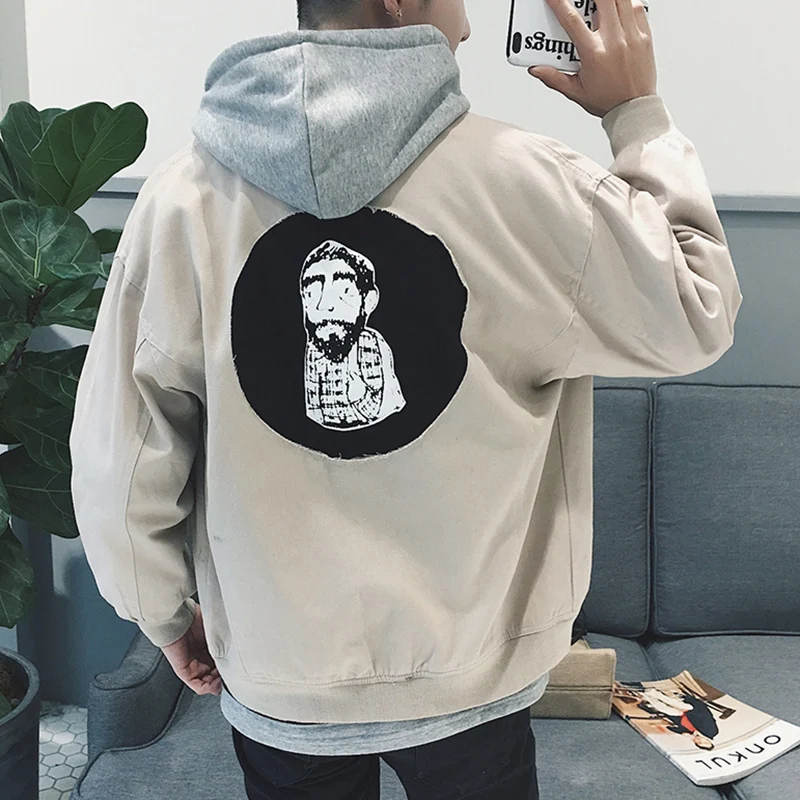 Мужская куртка бомбер повседневная черная цвета хаки большие размеры 5XL весна