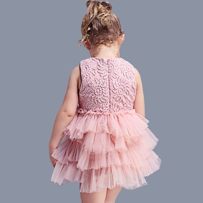 Летнее платье для девочек коллекция 2019 года Брендовые вечерние многослойные