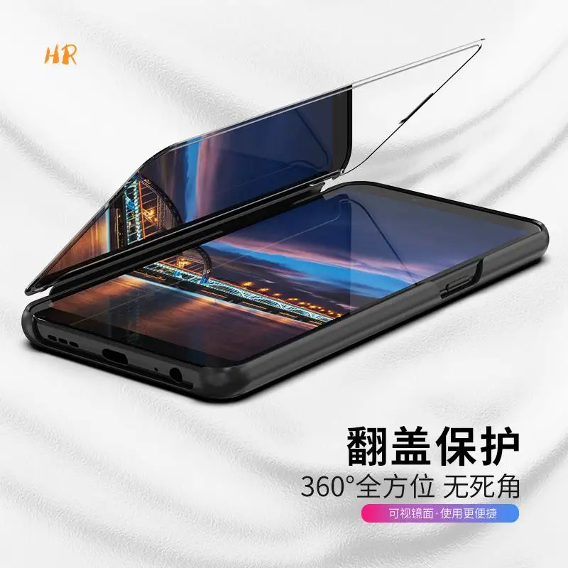 Умный откидной зеркальный чехол с подставкой для samsung Galaxy S10 Lite S10Plus J7 DOU A920/A9Sate Pro