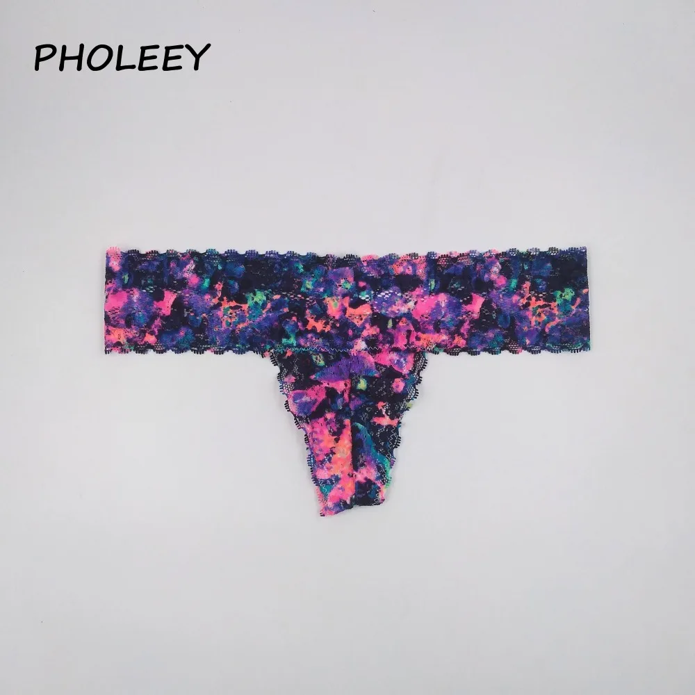Pholeey, новинка, Модные женские сексуальные трусики, стринги, g-стринги, женское Бесшовное, прозрачное кружево, трусы P17186