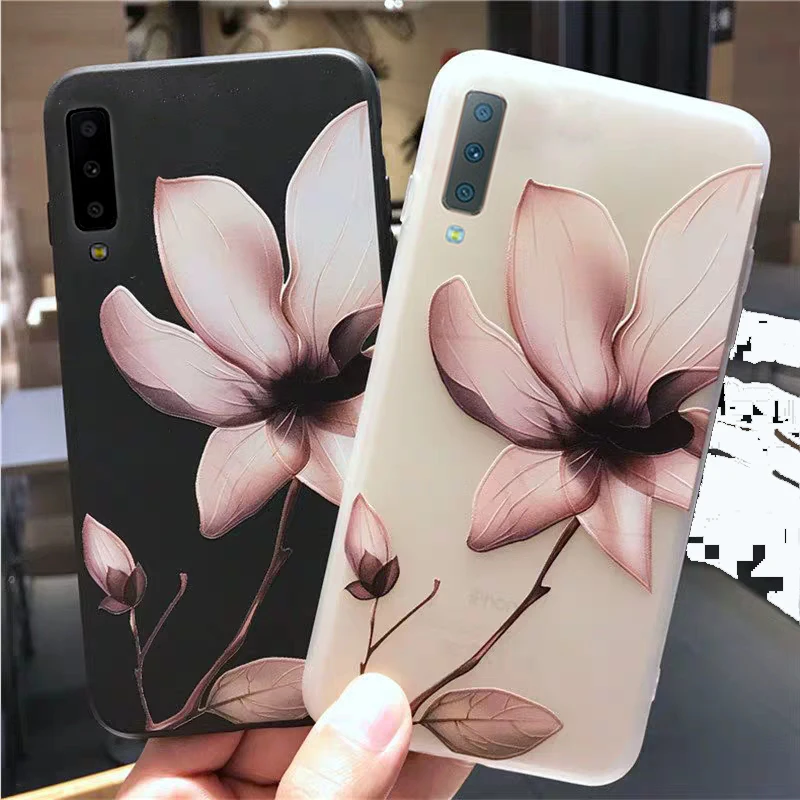 Мягкий чехол для телефона с красными и розовыми цветами черный Samsung Galaxy S8 S9 S10