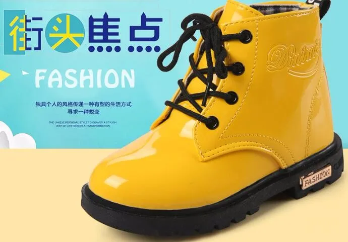 Новые модные детские ботинки; Chaussure Enfant; зимняя обувь для мальчиков и девочек; детская непромокаемая обувь; кожаные детские кроссовки